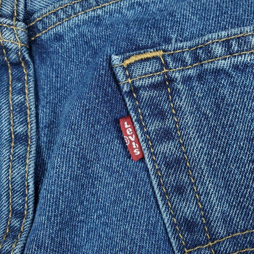 Levis 505 Jeans Mens 36x30 Blue Medium Wash Regular Straight Denim Pants Casual - Picture 16 of 16